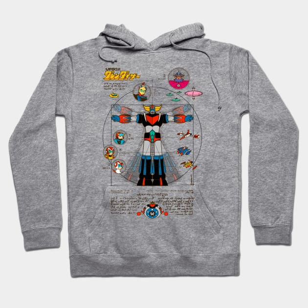 189b Grendizer DaVinci Color Hoodie by Yexart